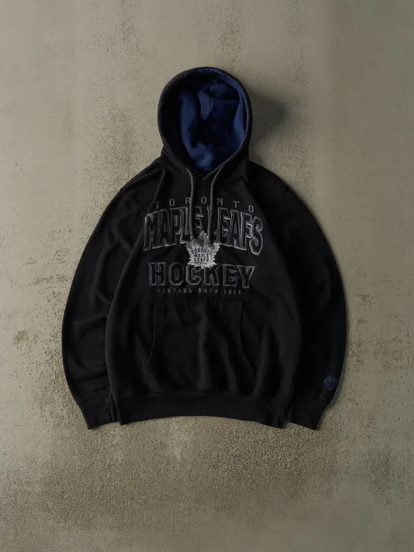 Vintage Y2K Faded Black Toronto Maple Leafs Embroidered Hoodie (M/L) sold by Rebalance Vintage