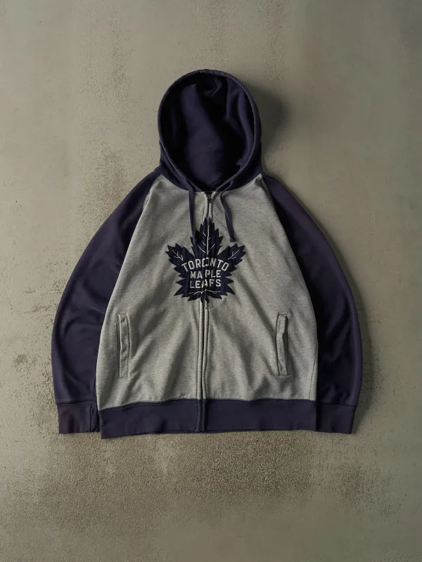 Vintage Y2K Grey & Navy Blue Toronto Maple Leafs Zip Up Hoodie (XL/XXL) sold by Rebalance Vintage