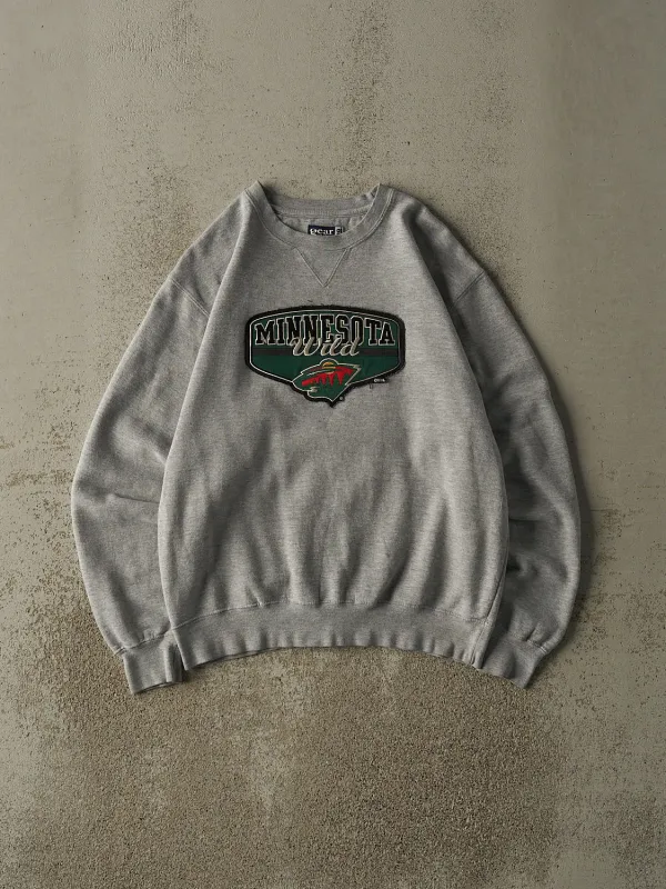 Vintage Y2K Grey Minnesota Wild Embroidered Crewneck (M) sold by Rebalance Vintage
