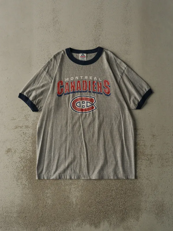 Vintage Y2K Grey Montreal Canadiens Ringer Tee (L/XL) sold by Rebalance Vintage