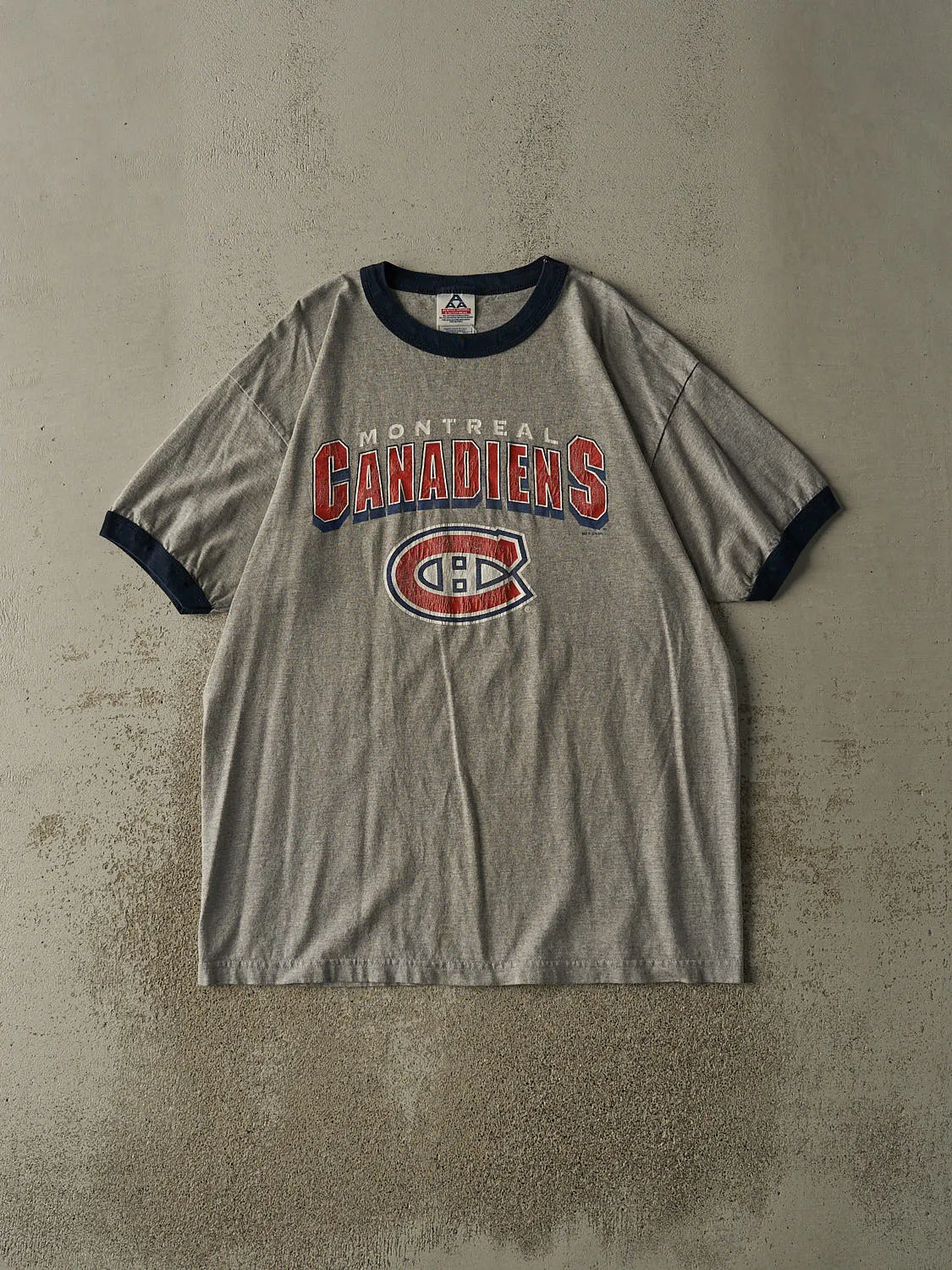Vintage Y2K Grey Montreal Canadiens Ringer Tee (L/XL) sold by Rebalance Vintage