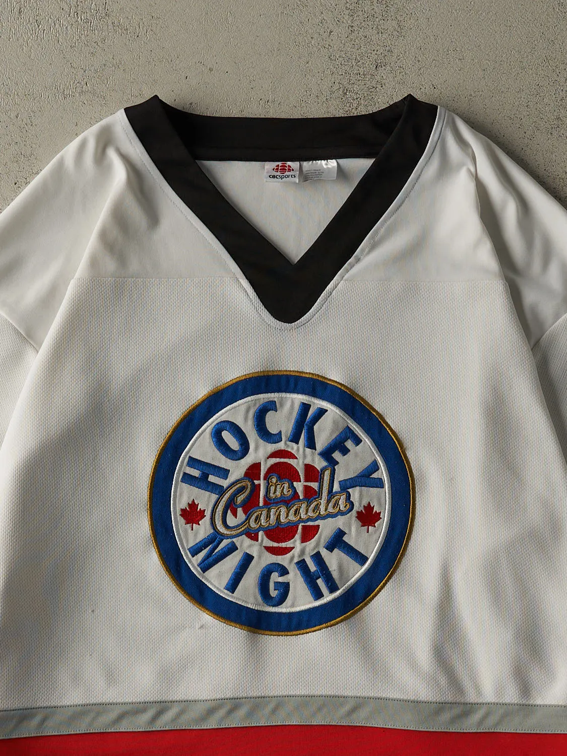Vintage Y2K White Hockey Night in Canada Embroidered Hockey Jersey (XXL/XXXL) sold by Rebalance Vintage product image thumbnail 2