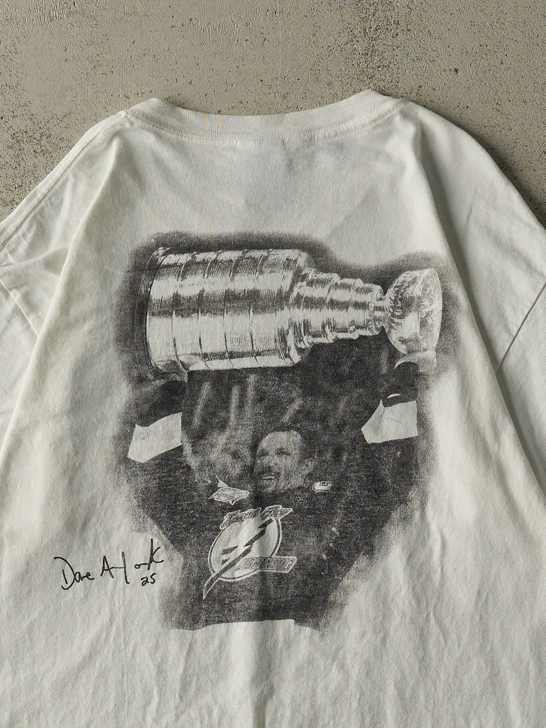 Vintage 04' White Tampa Bay Lightning Stanley Cup Champions Tee (L/XL) sold by Rebalance Vintage product image thumbnail 4