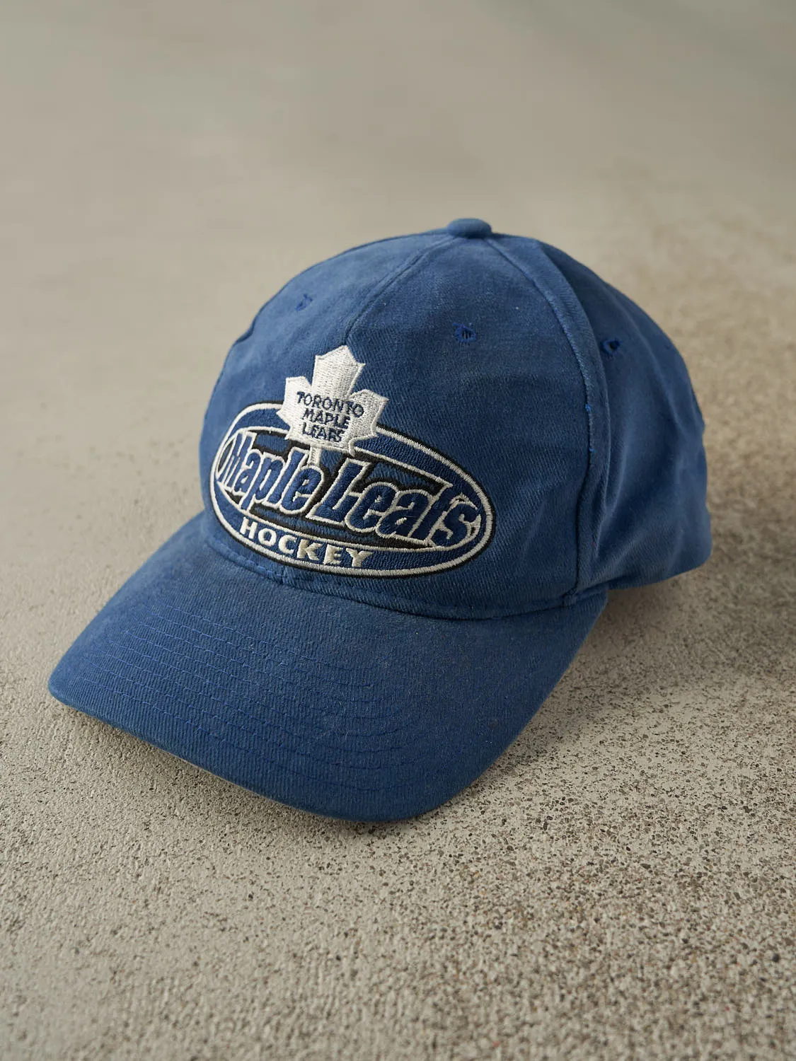 Vintage 90s Blue Toronto Maple Leafs Starter Embroidered Velcro Hat sold by Rebalance Vintage product image thumbnail 2