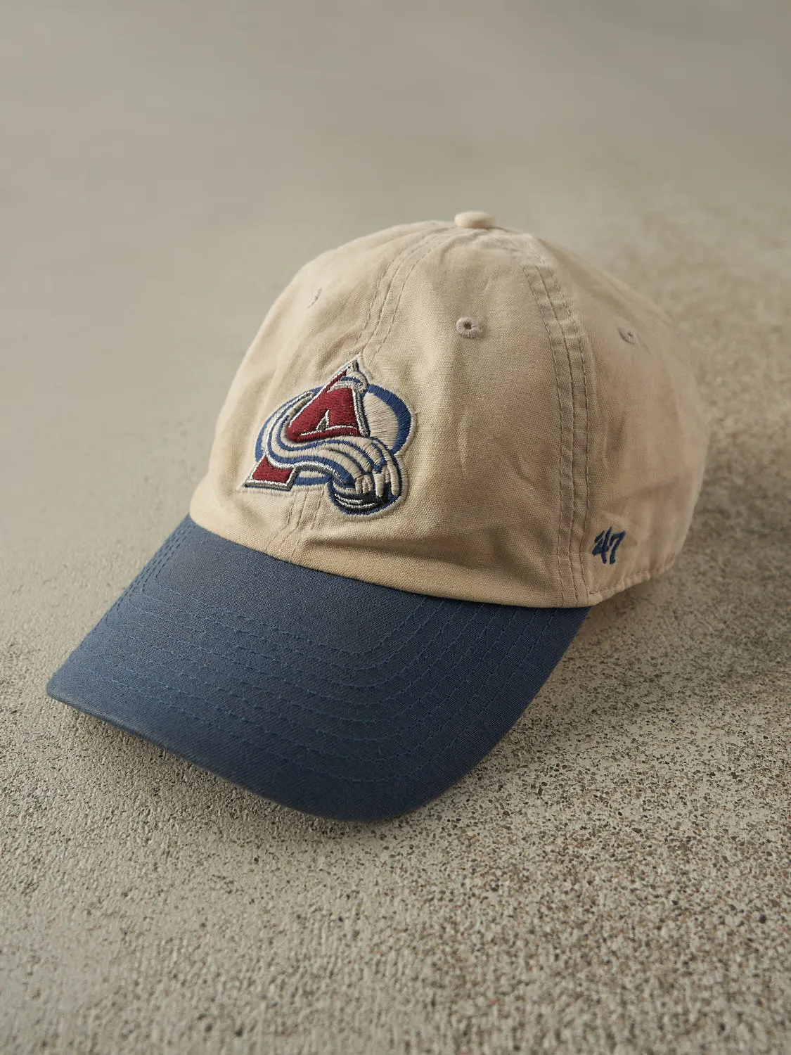 Vintage Y2K Beige & Blue Colorado Avalanche Two Tone Strapback sold by Rebalance Vintage product image thumbnail 2
