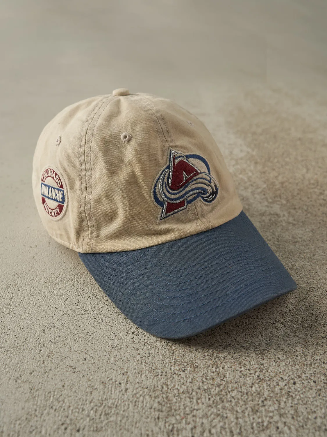 Vintage Y2K Beige & Blue Colorado Avalanche Two Tone Strapback sold by Rebalance Vintage product image thumbnail 3