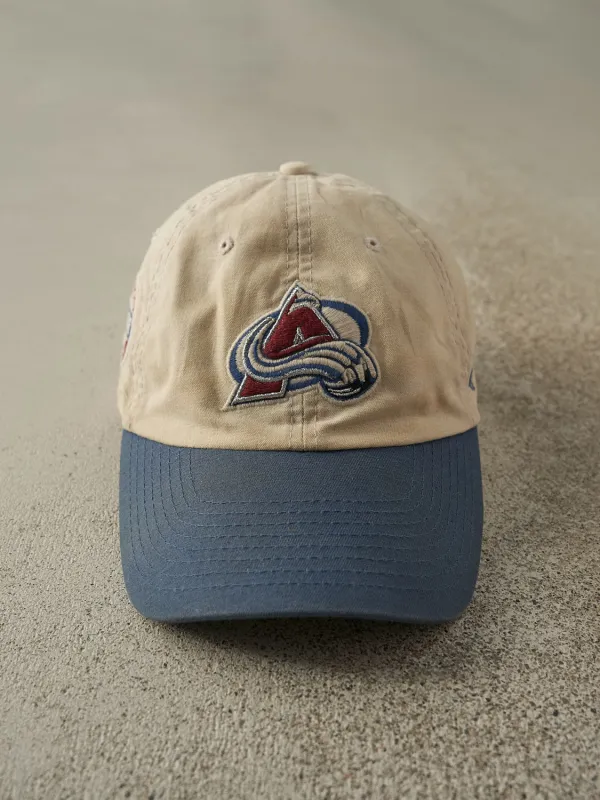 Vintage Y2K Beige & Blue Colorado Avalanche Two Tone Strapback sold by Rebalance Vintage