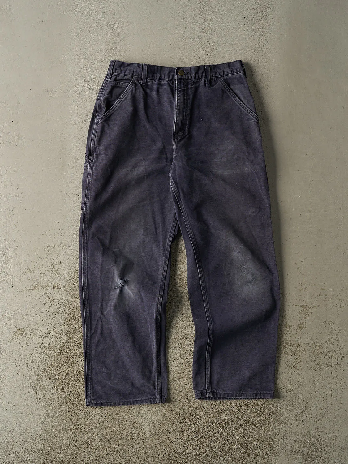Vintage 90s Sun Faded Navy Carhartt Carpenter Pants (32x30) sold by Rebalance Vintage