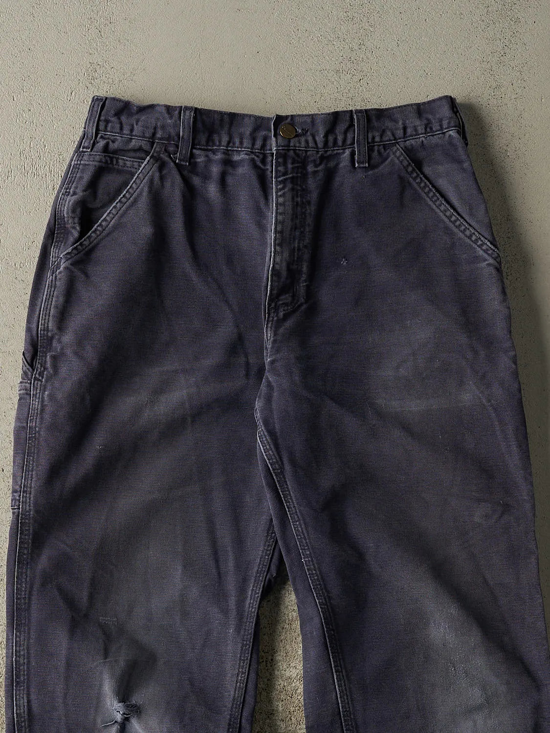 Vintage 90s Sun Faded Navy Carhartt Carpenter Pants (32x30) sold by Rebalance Vintage product image thumbnail 3