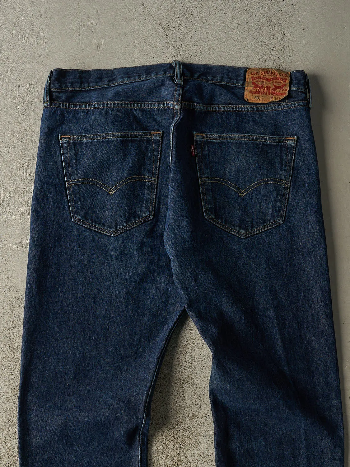 Vintage Y2K Dark Wash Levi's 501 Jeans (36x34) sold by Rebalance Vintage product image thumbnail 4