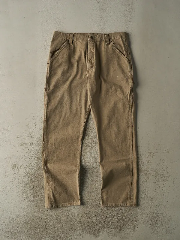 Vintage 90s Sun Faded Brown Wrangler Carpenter Work Pants (36x32.5) sold by Rebalance Vintage