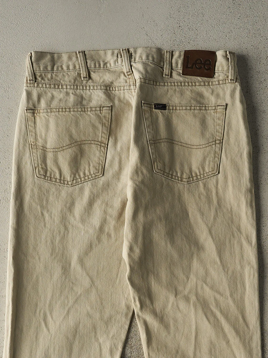 Vintage 90s Beige Lee Denim Pants (34x33.5) sold by Rebalance Vintage product image thumbnail 4