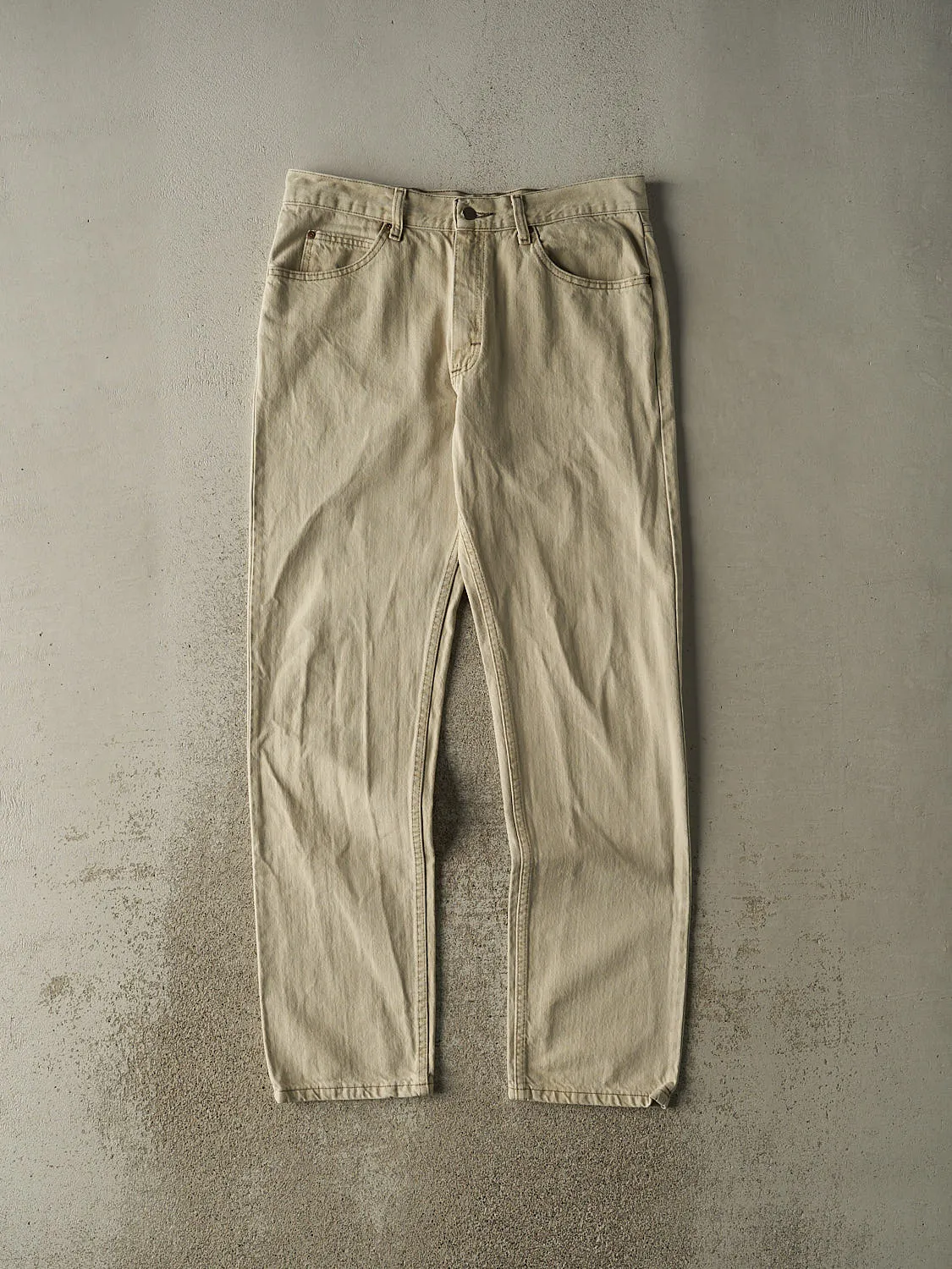 Vintage 90s Beige Lee Denim Pants (34x33.5) sold by Rebalance Vintage