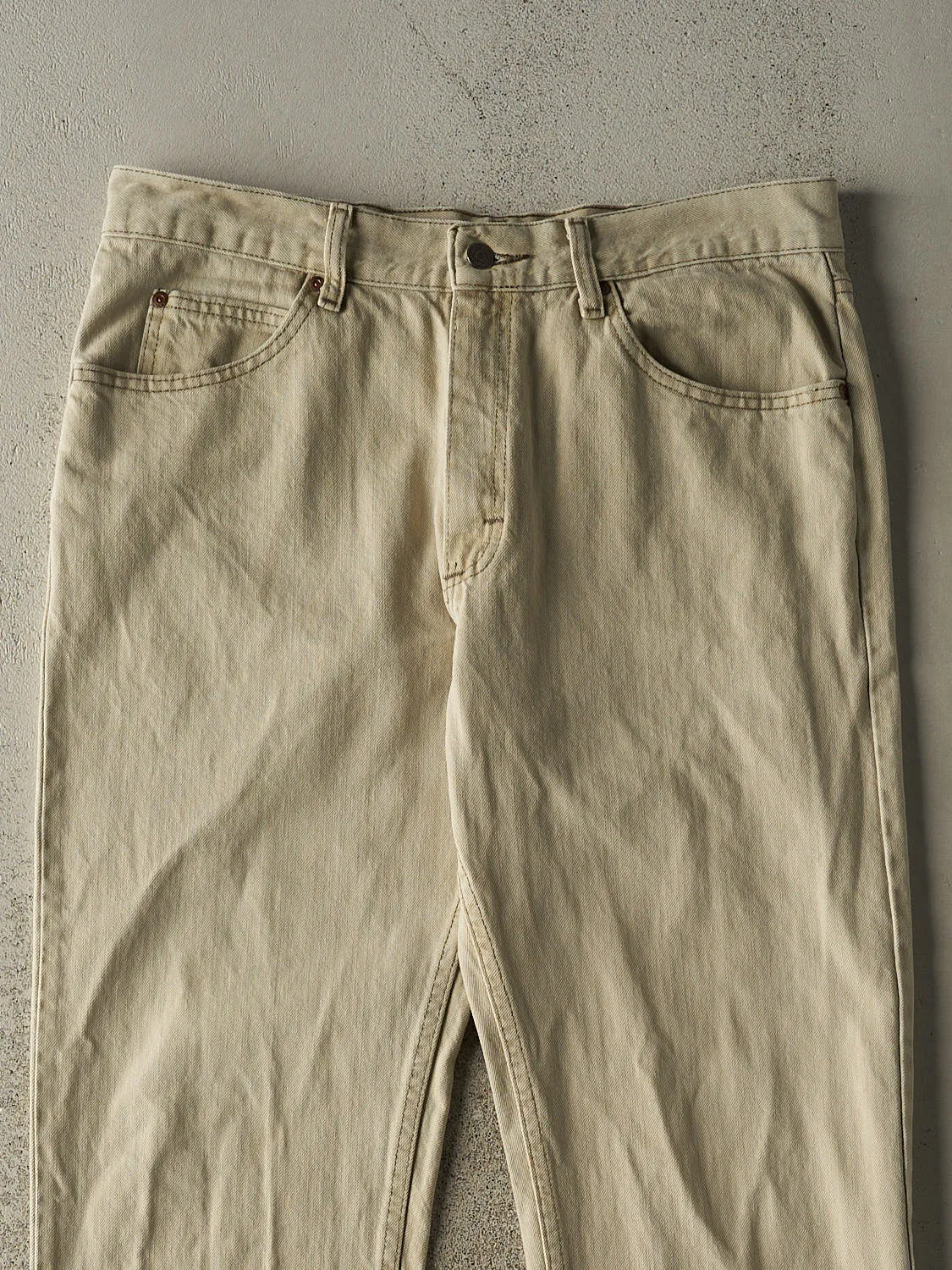 Vintage 90s Beige Lee Denim Pants (34x33.5) sold by Rebalance Vintage product image thumbnail 3
