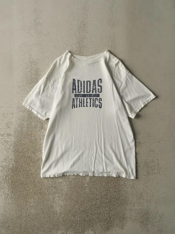 Vintage Y2K White Adidas Logo Tee (L/XL) sold by Rebalance Vintage
