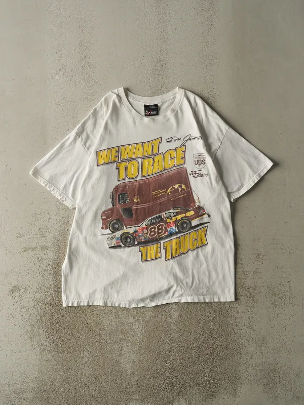 Vintage Y2K White Dale Jarrett Nascar Tee (L/XL) sold by Rebalance Vintage