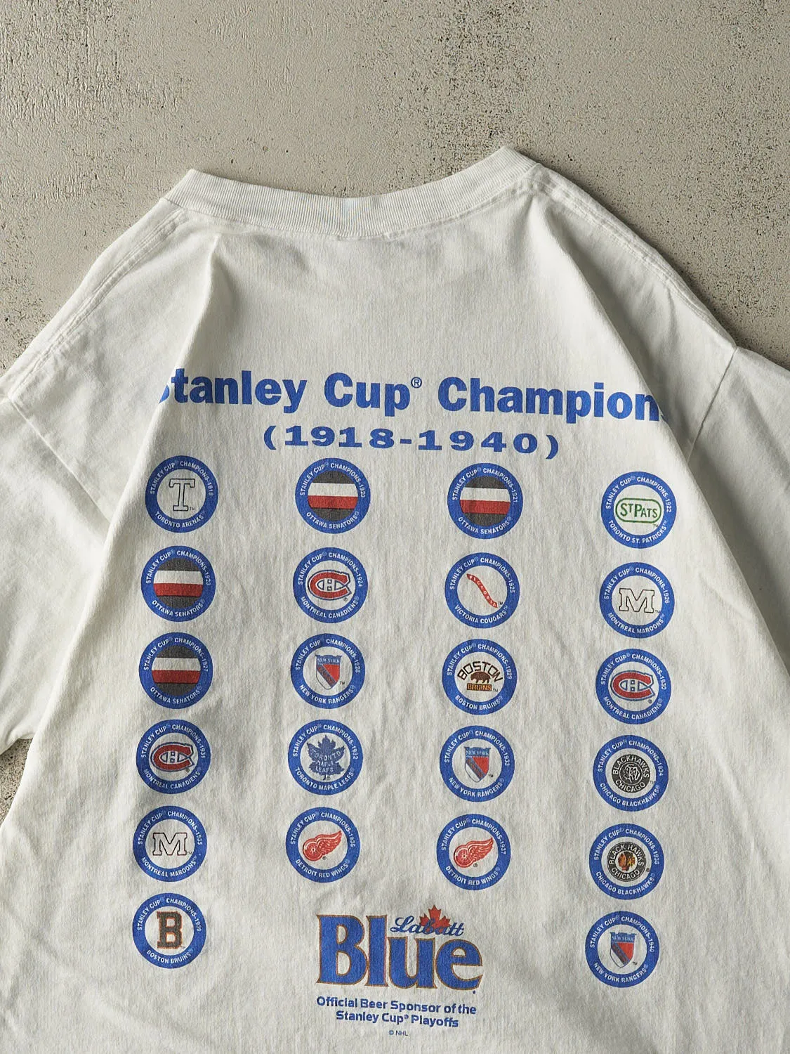 Vintage 90s White NHL Stanley Cup Slogan Tee (L/XL) sold by Rebalance Vintage product image thumbnail 4
