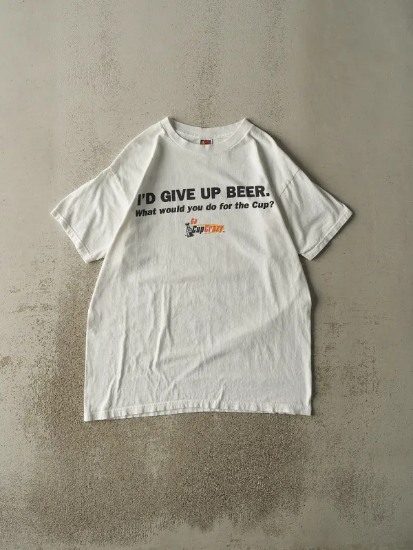 Vintage 90s White NHL Stanley Cup Slogan Tee (L/XL) sold by Rebalance Vintage