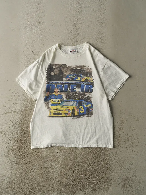 Vintage 10' White Dale Earnhardt Jr. Racing Tee (L) sold by Rebalance Vintage