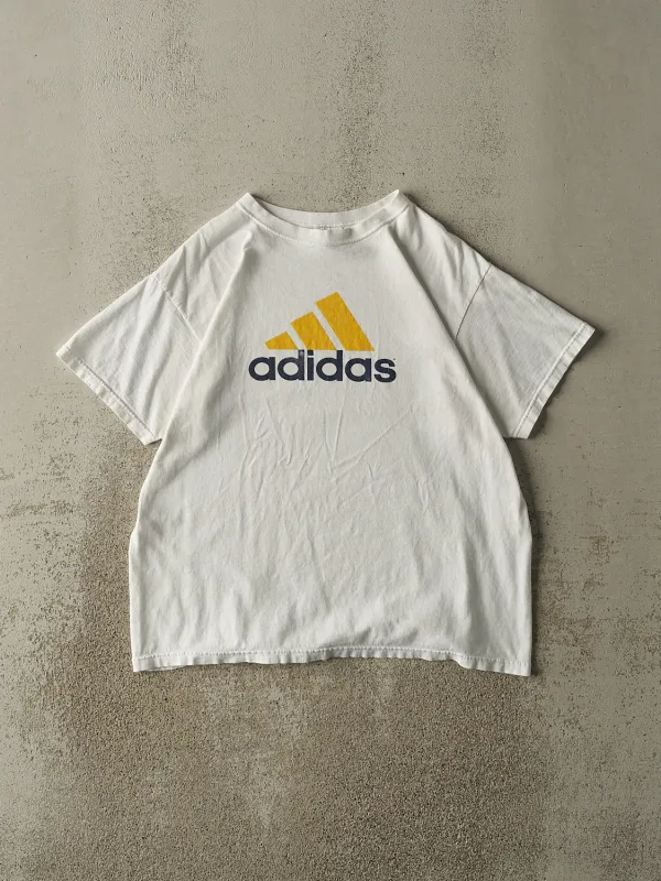 Vintage 90s White Adidas Logo Tee (M/L) sold by Rebalance Vintage