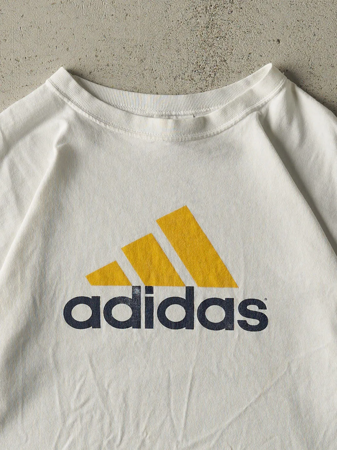 Vintage 90s White Adidas Logo Tee (M/L) sold by Rebalance Vintage product image thumbnail 2