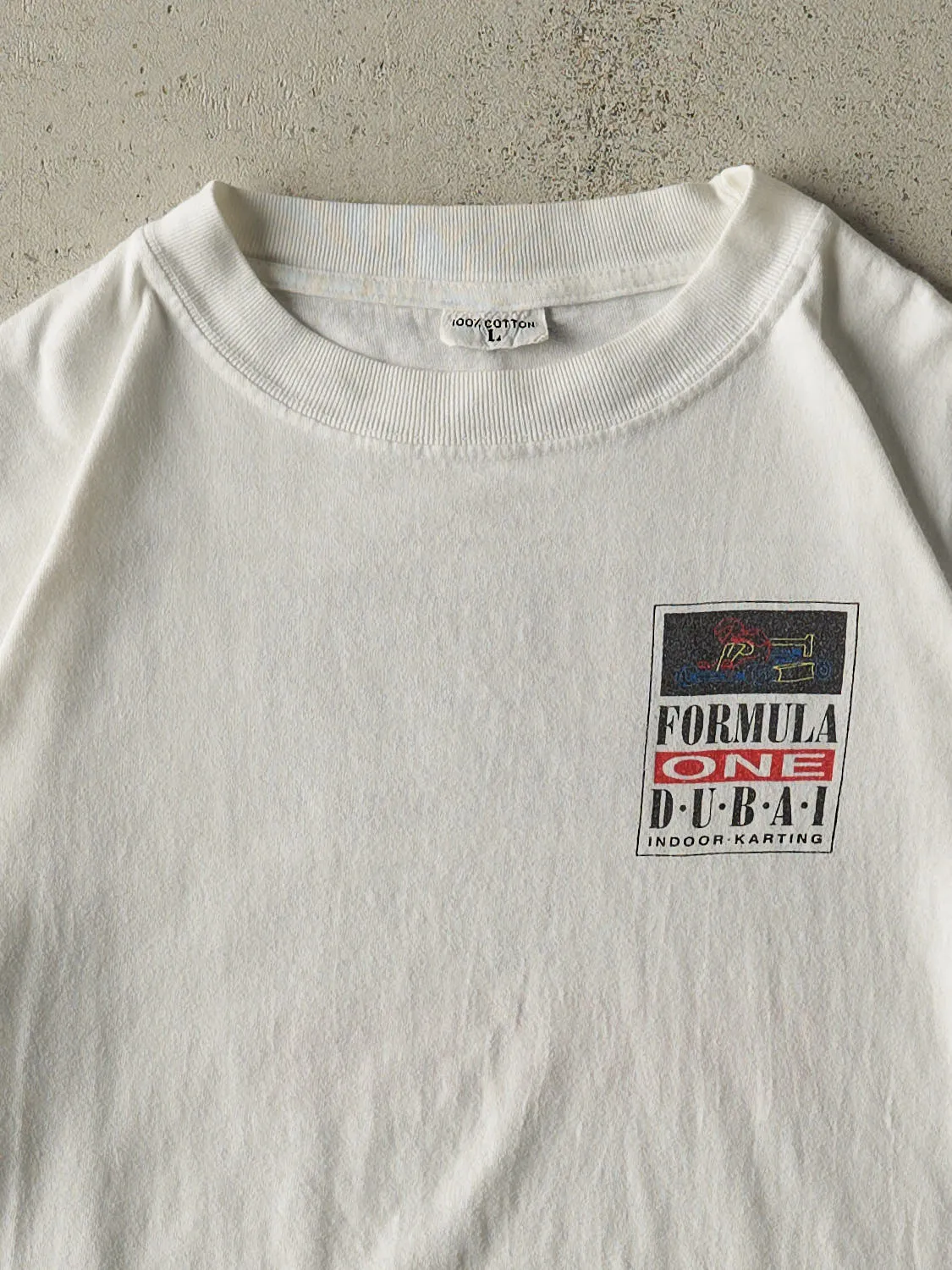 Vintage 90s White Formula One Dubai Tee (M/L) sold by Rebalance Vintage product image thumbnail 3