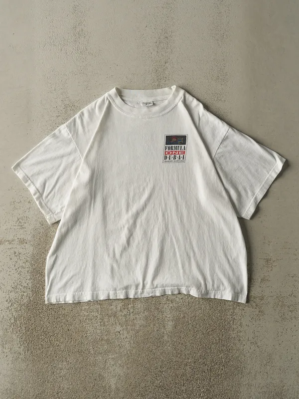 Vintage 90s White Formula One Dubai Tee (M/L) sold by Rebalance Vintage