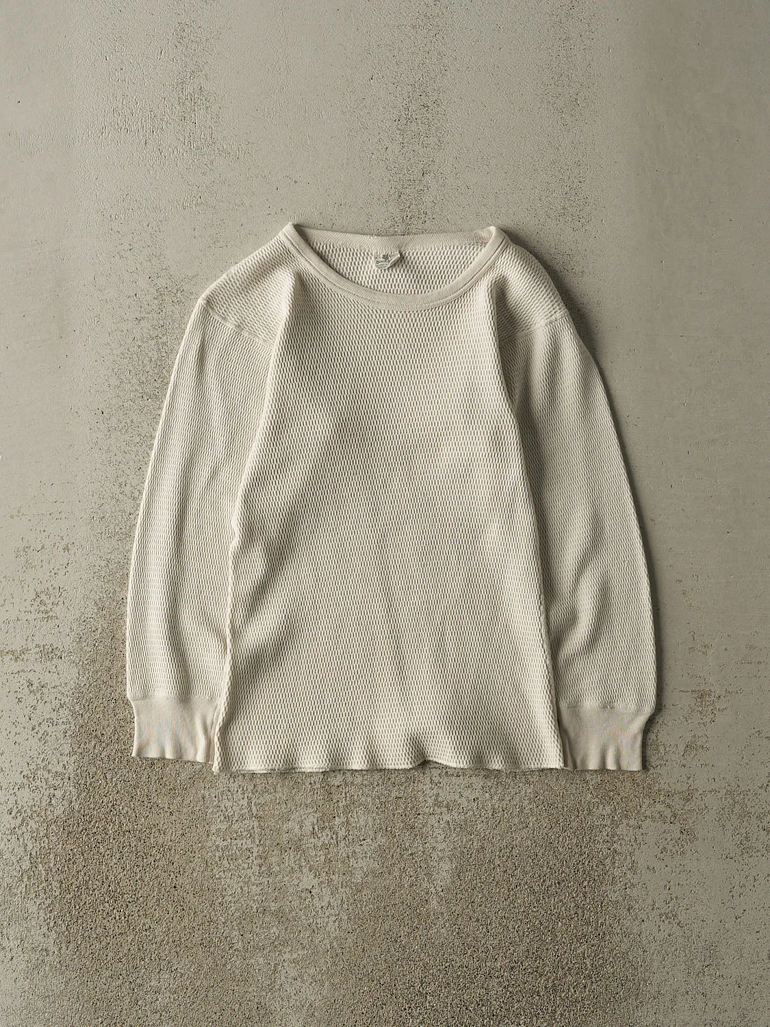 Vintage 90s White Thermal Long Sleeve (XS/S) sold by Rebalance Vintage