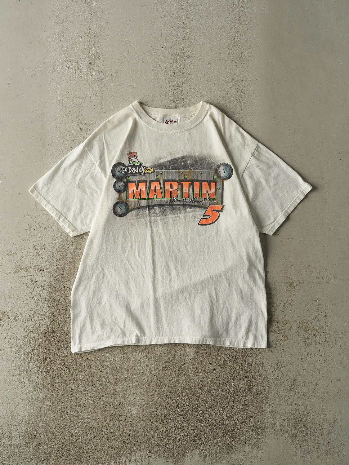 Vintage 10' White Mark Martin Nascar Racing Tee (L) sold by Rebalance Vintage
