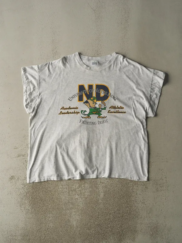 Vintage 90s Heather Grey University of Notre Dame Fighting Irish Cut Off Tee (XXL/XXXL) sold by Rebalance Vintage