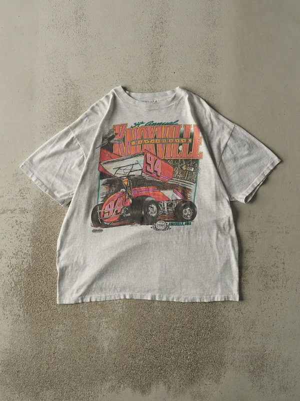 Vintage 94' Heather Grey Knoxville Nationals Racing Single Stitch Tee (L/XL) sold by Rebalance Vintage