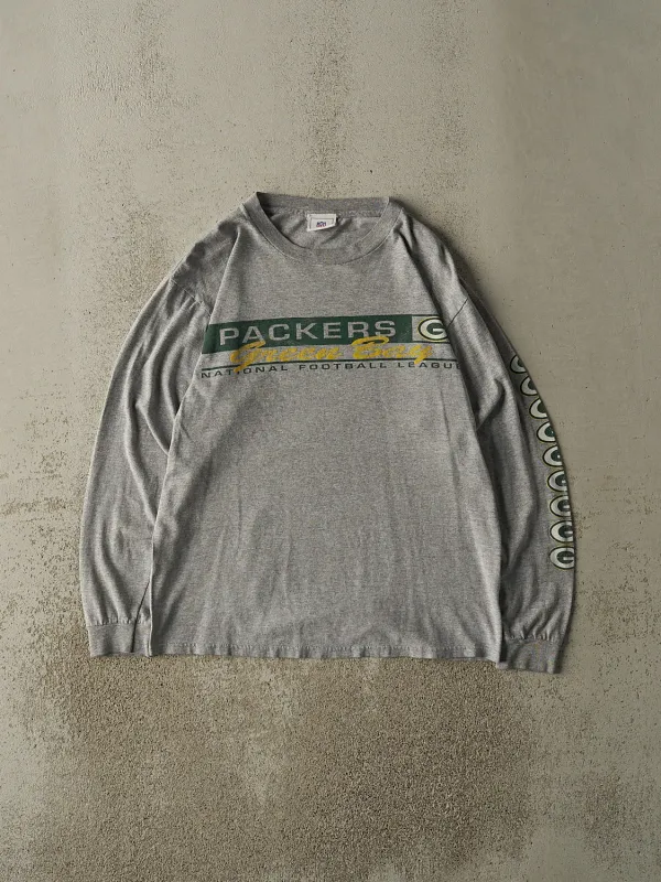 Vintage Y2K Grey Green Bay Packers Long Sleeve (S/M) sold by Rebalance Vintage