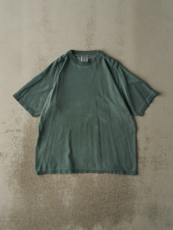 Vintage 90s Washed Green Blank Tee (L/XL) sold by Rebalance Vintage