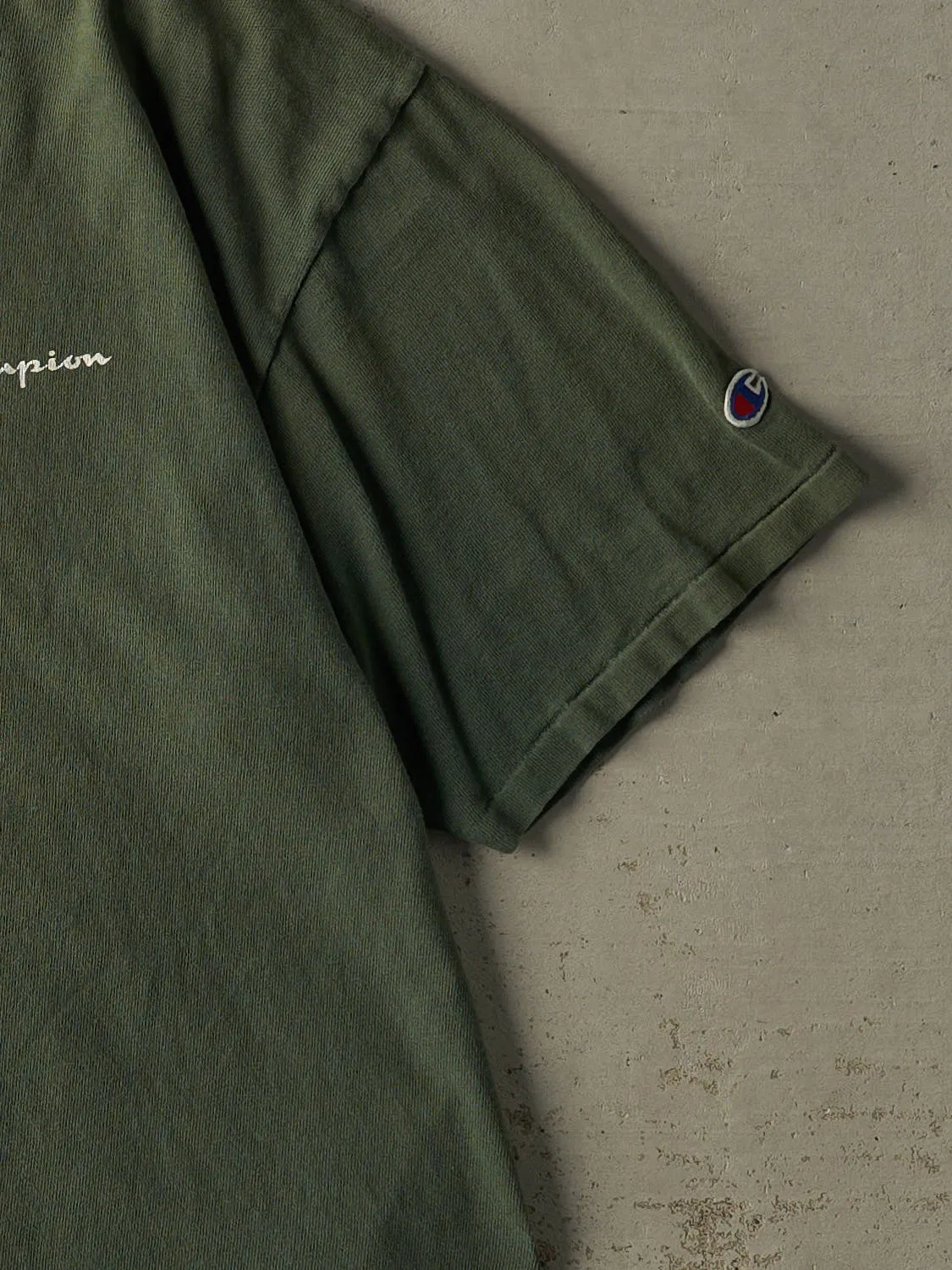 Vintage 90s Sun Faded Green Champion Logo Tee (L) sold by Rebalance Vintage product image thumbnail 4