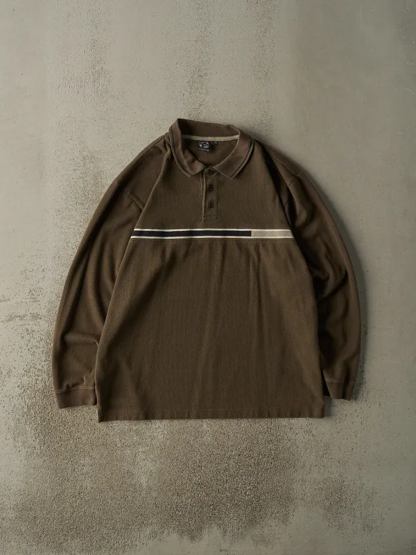 Vintage 90s Green Quarter Button Long Sleeve (XL) sold by Rebalance Vintage