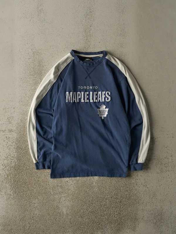 Vintage Y2K Navy Blue & White Toronto Maple Leafs Embroidered Long Sleeve (S) sold by Rebalance Vintage