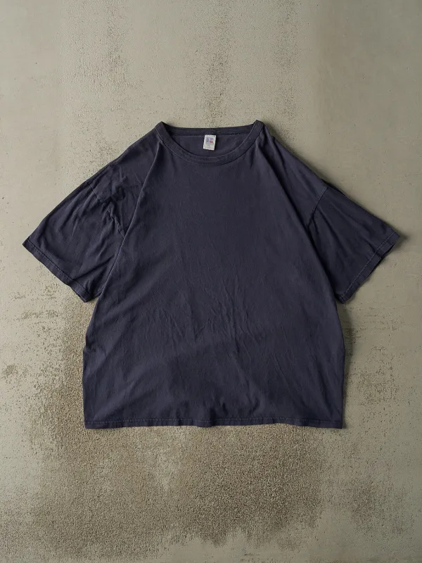 Vintage 90s Navy Blue Russell Athletic Blank Tee (XL/XXL) sold by Rebalance Vintage