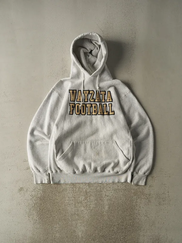 Vintage 90s Heather Grey Wayzata Football Embroidered Hoodie (XL) sold by Rebalance Vintage