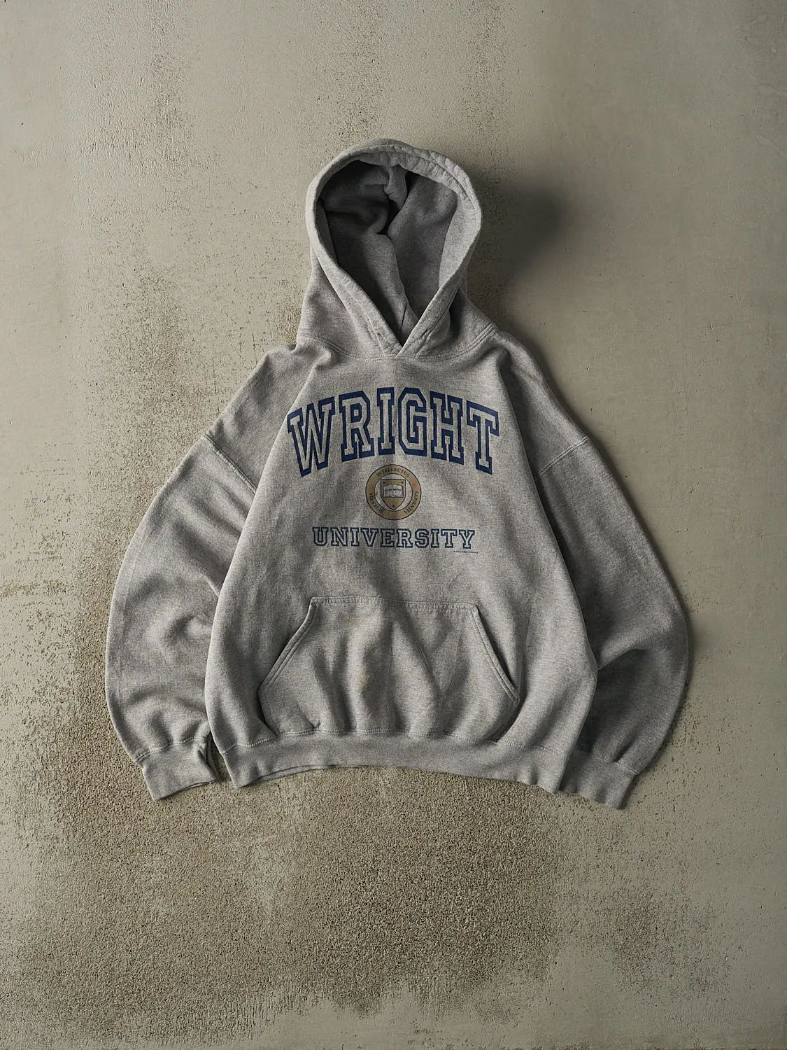 Vintage 02' Grey Wright University Hoodie (M/L) sold by Rebalance Vintage