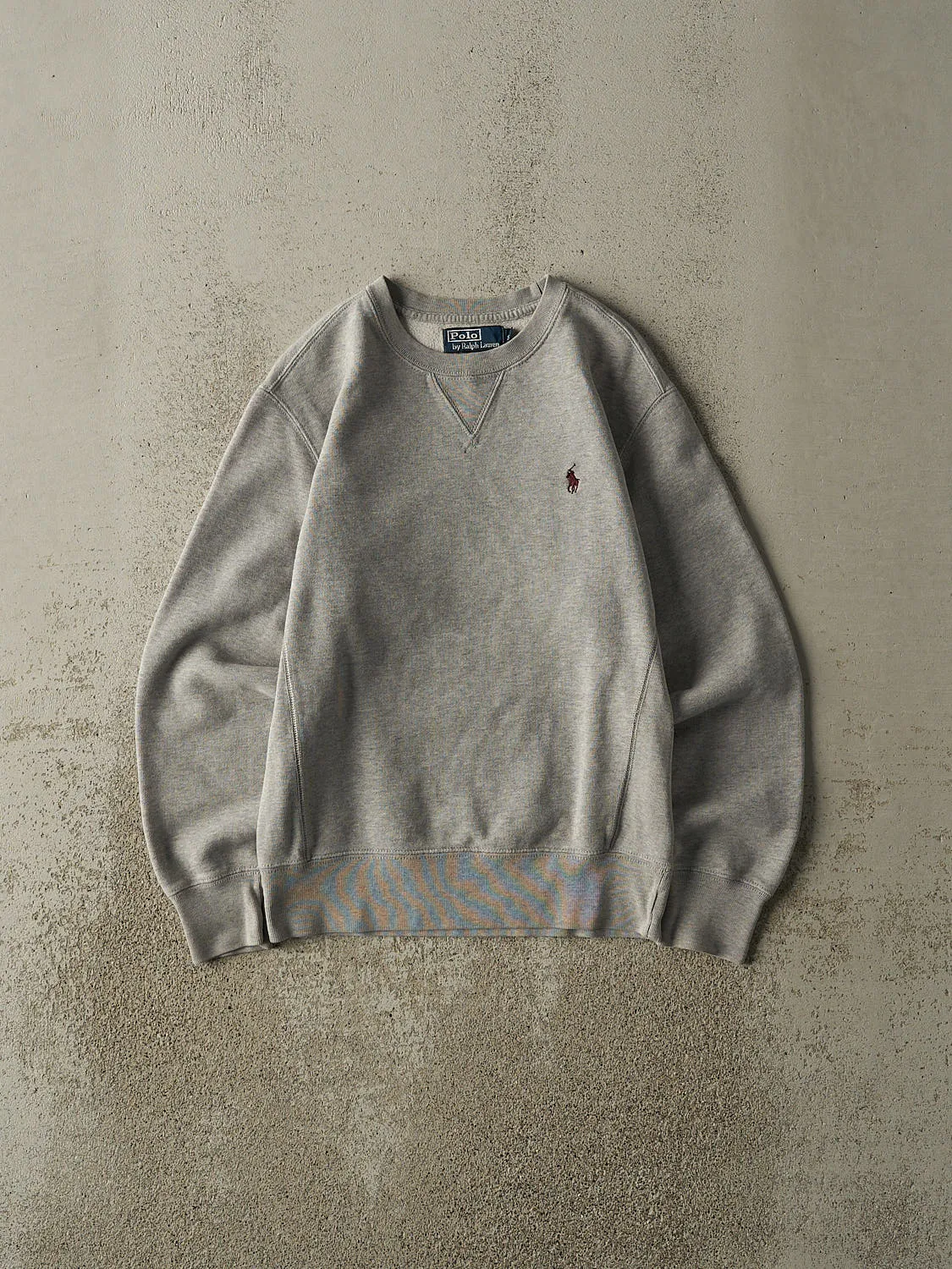 Vintage 90s Grey Polo by Ralph Lauren Embroidered Crewneck (XS/S) sold by Rebalance Vintage