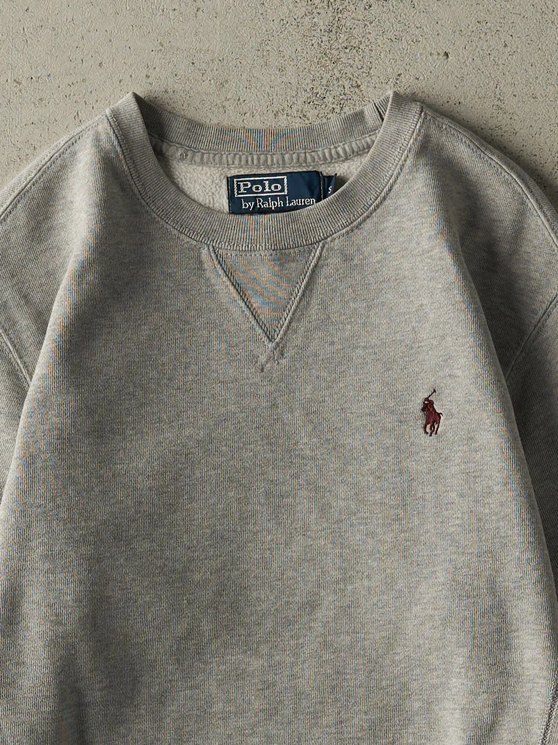 Vintage 90s Grey Polo by Ralph Lauren Embroidered Crewneck (XS/S) sold by Rebalance Vintage product image thumbnail 2