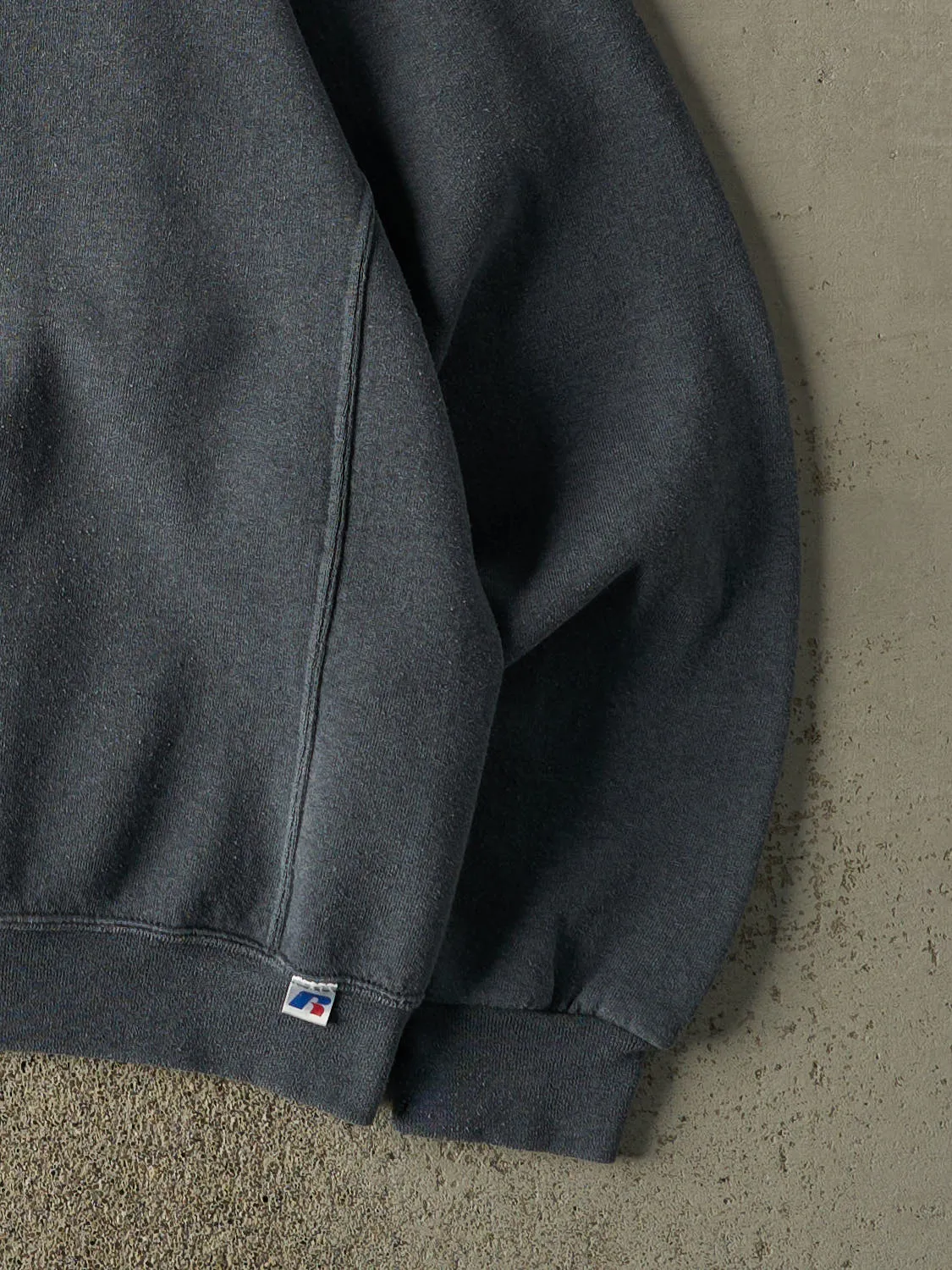 Vintage Y2K Charcoal Grey Russell Athletic Blank Crewneck (L/XL) sold by Rebalance Vintage product image thumbnail 4