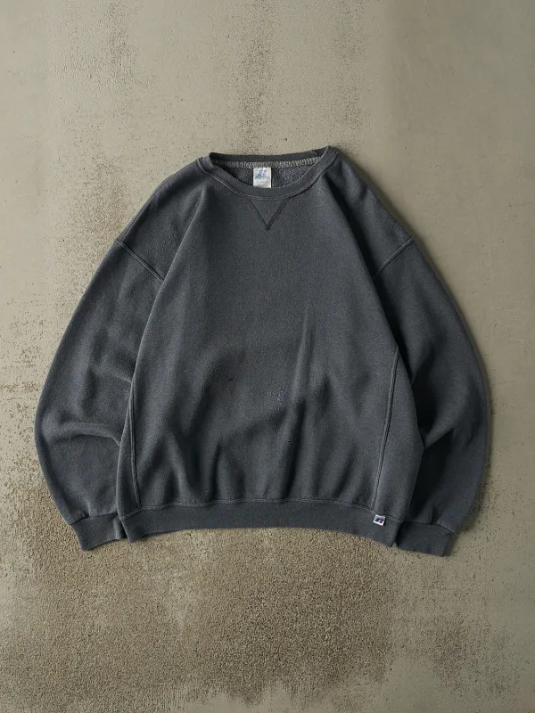 Vintage Y2K  Charcoal Grey Russell Athletic Blank Crewneck (L/XL) sold by Rebalance Vintage