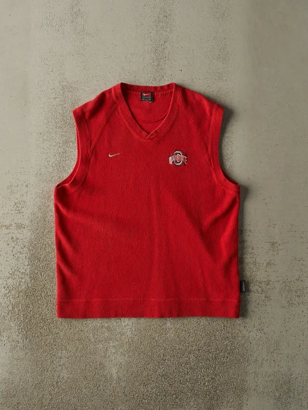 Vintage Y2K Red Ohio State x Nike Embroidered Knit Vest (M) sold by Rebalance Vintage