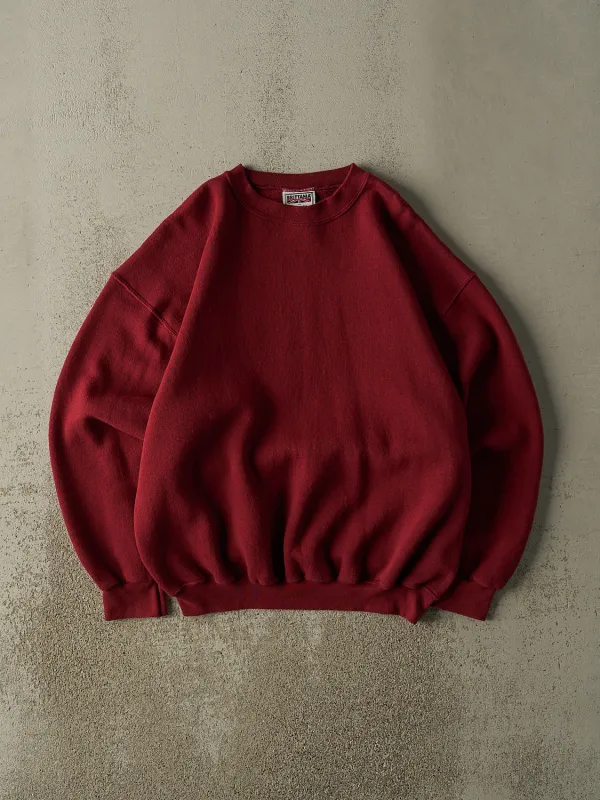 Vintage 90s Burgundy Blank Crewneck (L/XL) sold by Rebalance Vintage