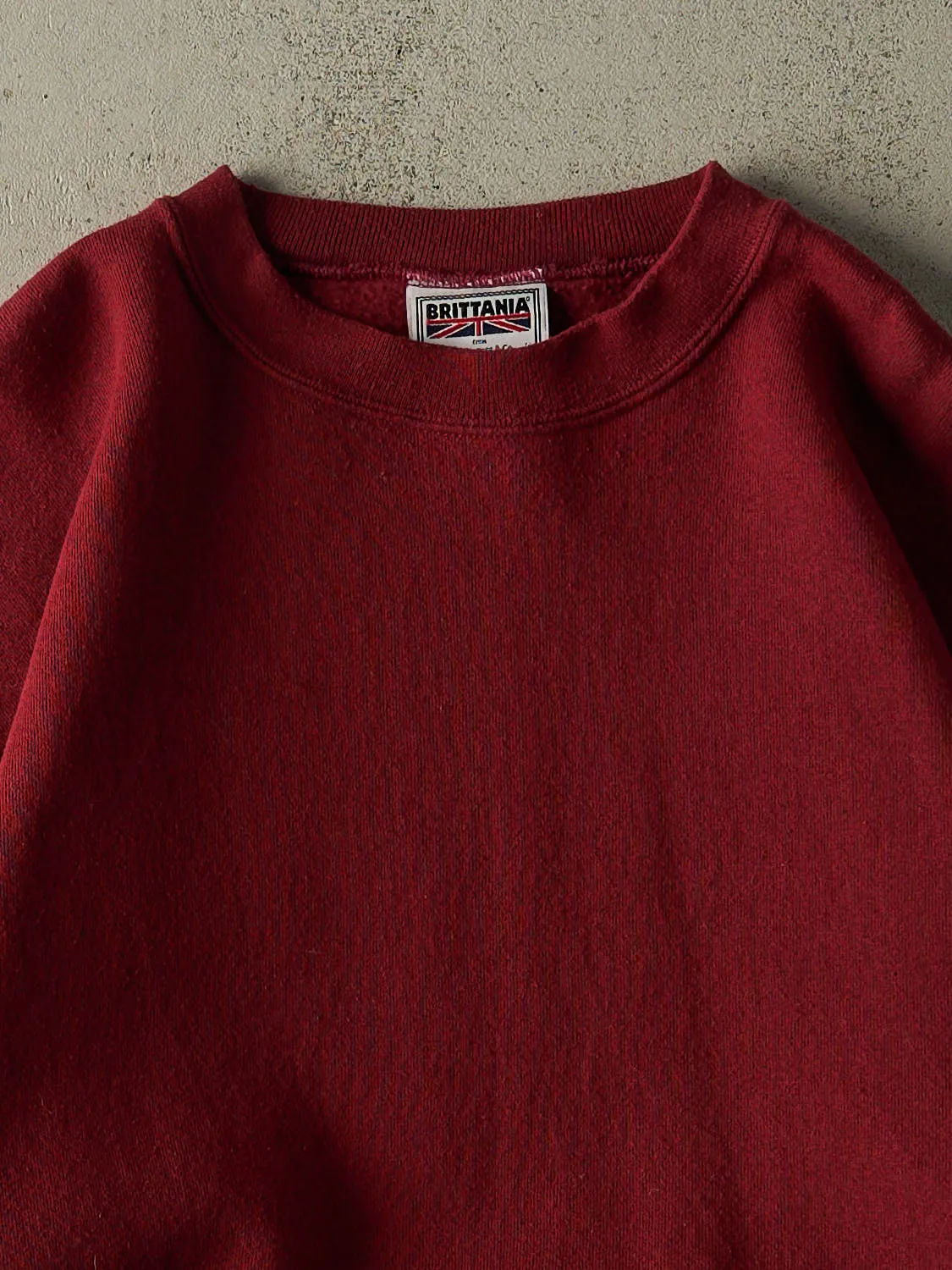 Vintage 90s Burgundy Blank Crewneck (L/XL) sold by Rebalance Vintage product image thumbnail 2