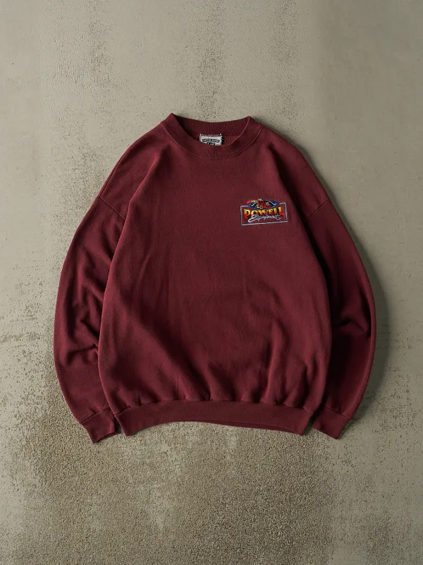 Vintage 90s Burgundy Powell Embroidered Crewneck (L) sold by Rebalance Vintage