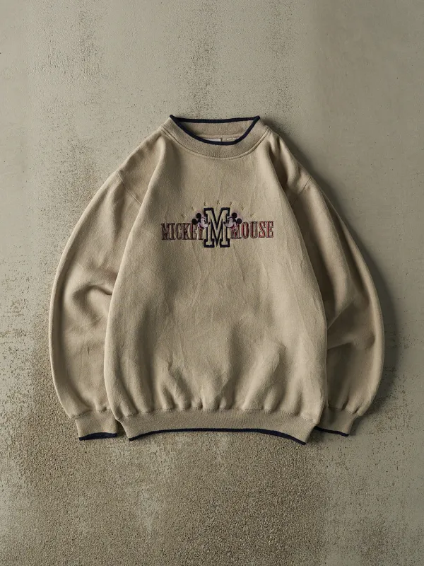Vintage 90s Beige Mickey Mouse Embroidered Crewneck (M/L) sold by Rebalance Vintage