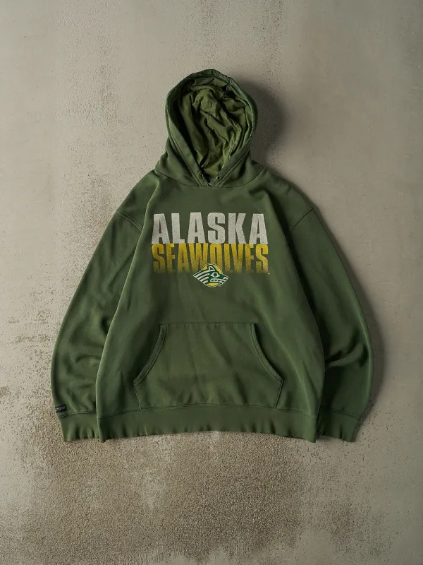 Vintage 90s Green Alaska Seawolves Hoodie (XL) sold by Rebalance Vintage
