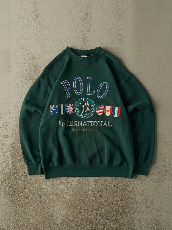 Vintage 90s Green Polo International Crewneck (S/M) sold by Rebalance Vintage